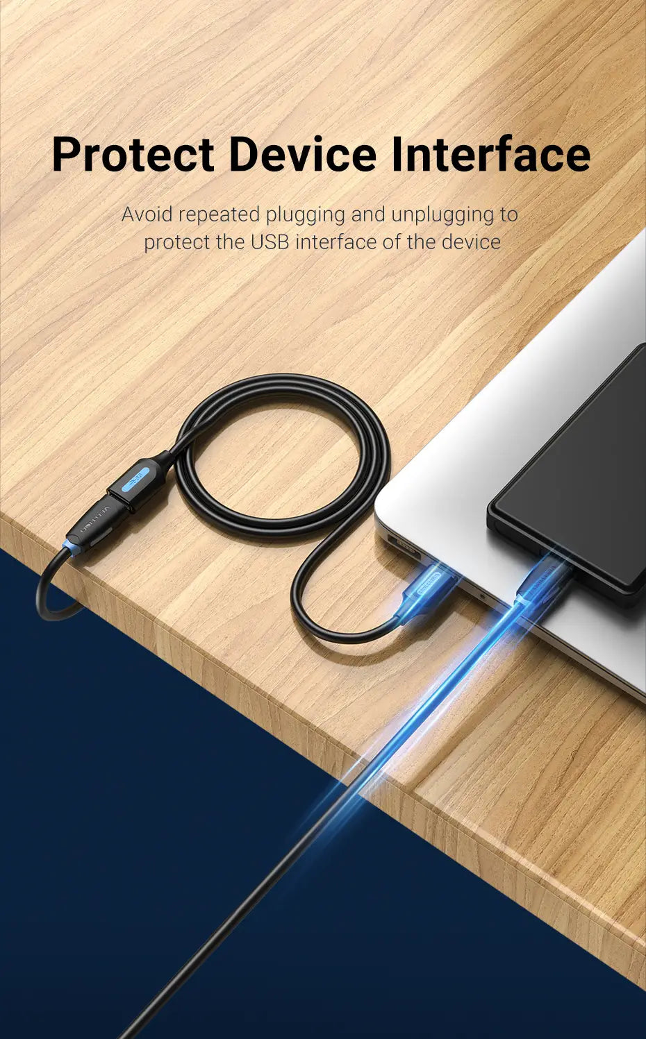 Vention USB 3.0 Extension Cable USB 3.0 2.0 Cable Extender Data Cord for PC Smart TV Xbox One SSD Fast Speed USB Cable