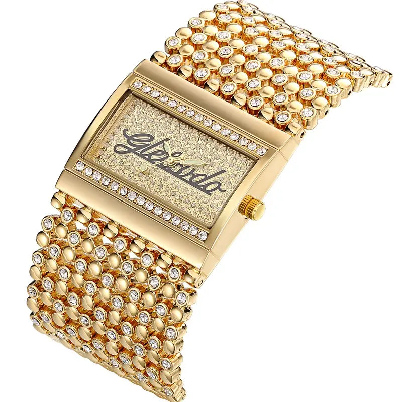 Montre Elegant Gold Quartz Analog Watch for Women