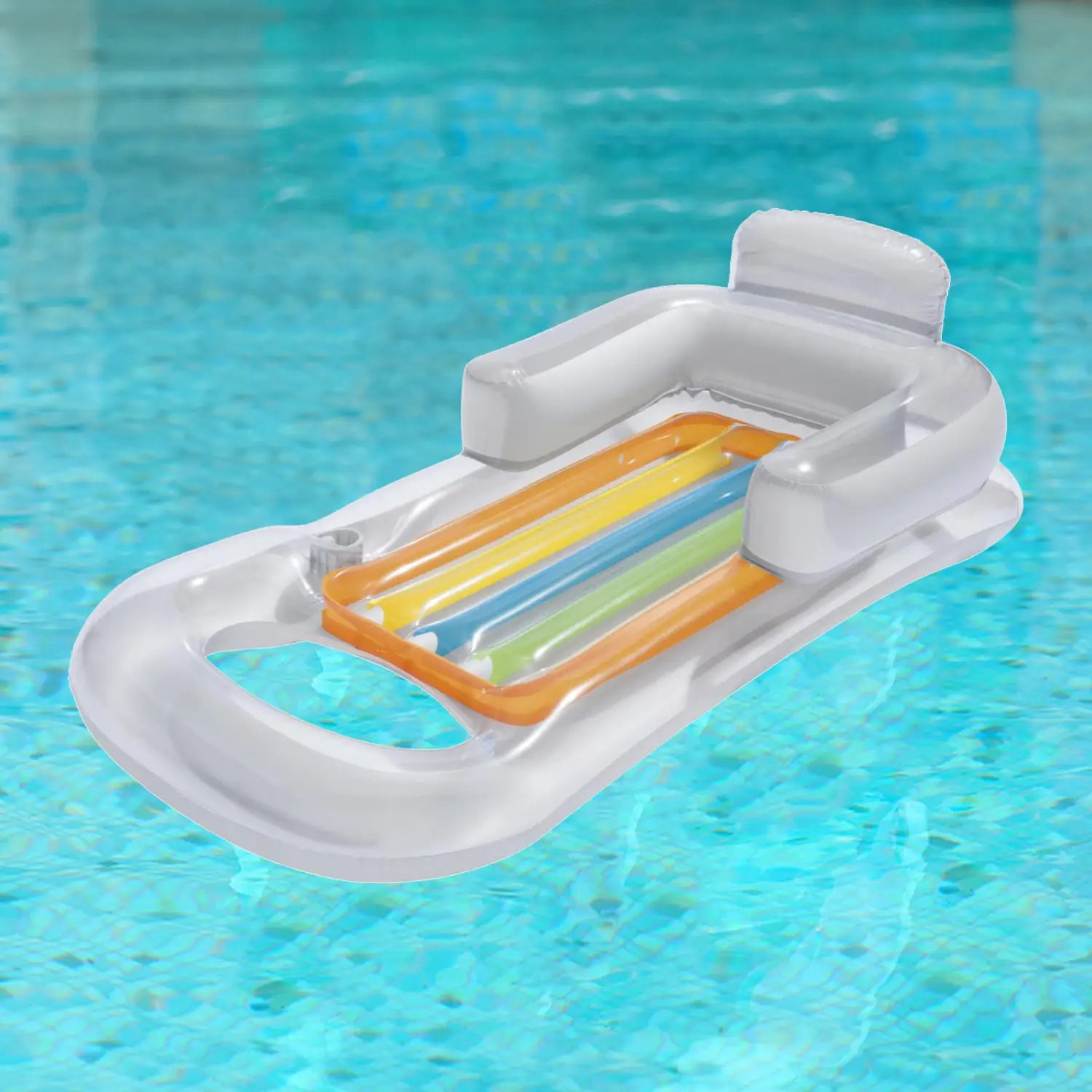 PVC Inflatable Mattress Swiming Pool Air Bed Floating Row Float Sofa Backrest Beach Summer Water Buoyancy Toy Relaxing