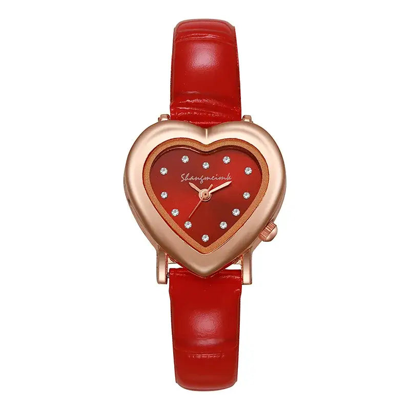 Montre Luxury Watch Women Quartz Leather Watches Heart Ladies Wristwatch Rhinestone Dress Clock Gift Reloj Mujer Montre