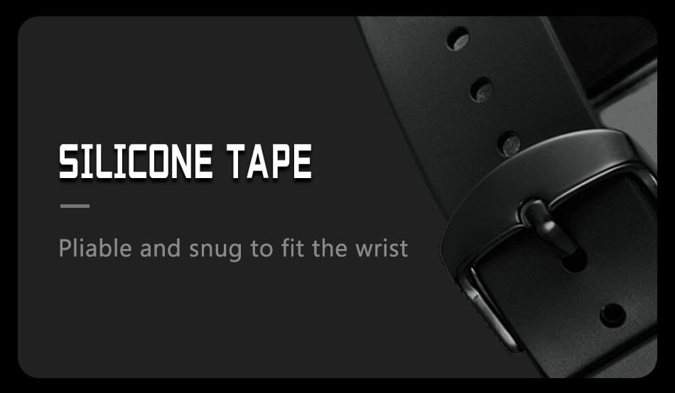 Montre Waterproof Luminous Quartz Sport Watch with Comfortable Silicone Band