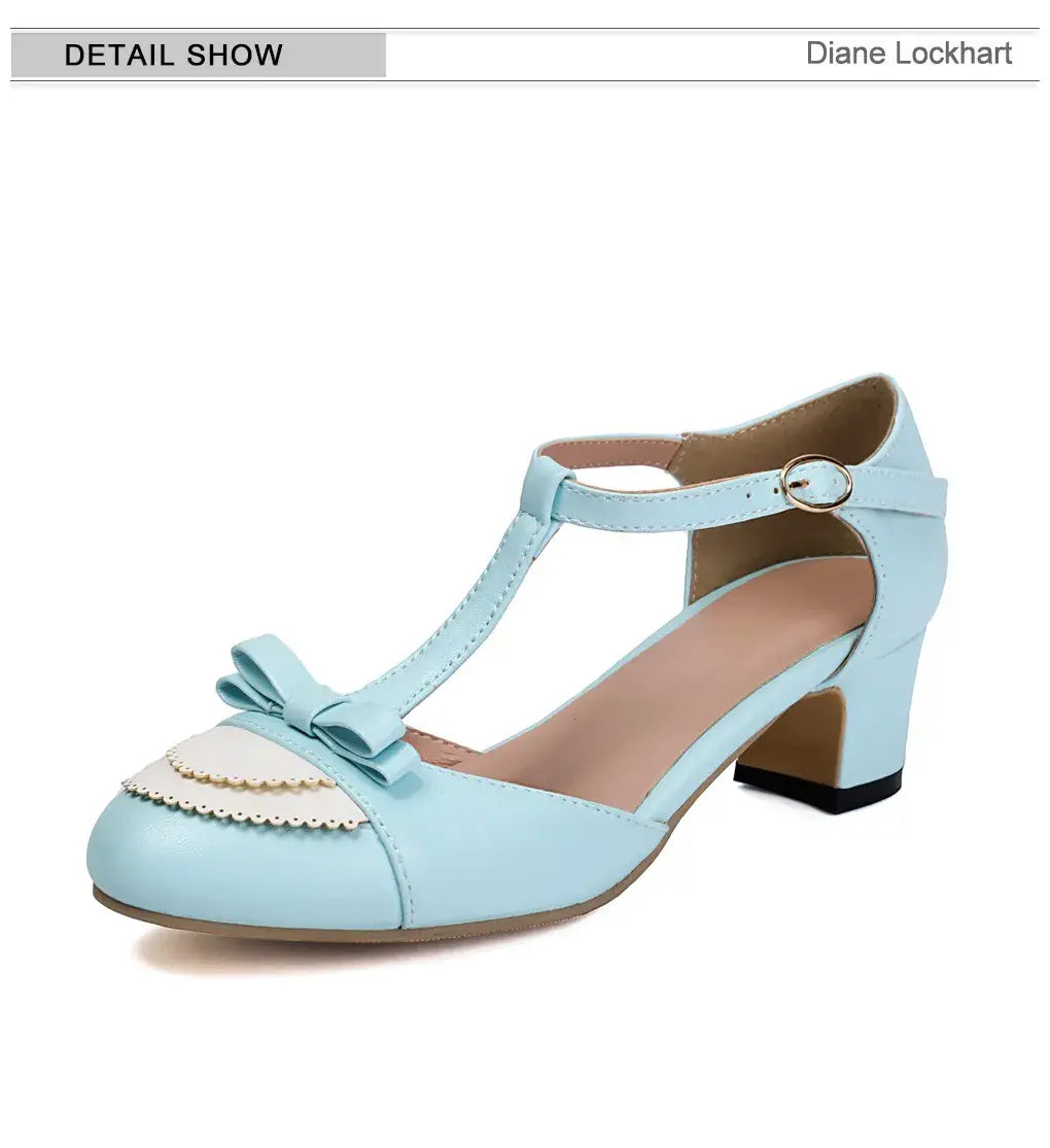 Beautiful Shoe’s Women Pumps High Heels Mary Jane Shoes Bow Shoes Thick High Heel Casual Ladies Pumps Pink Chaussures