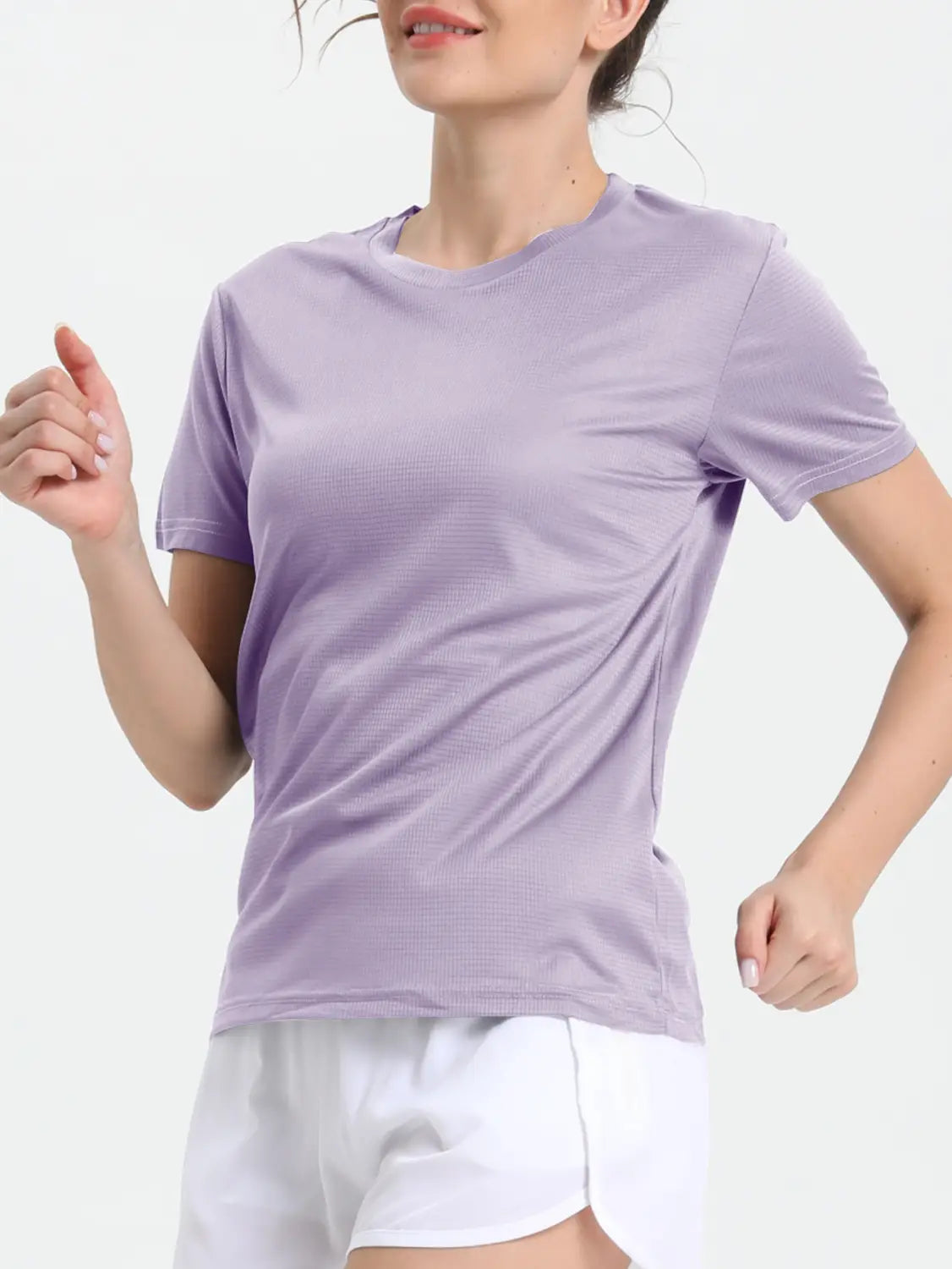 Women’s Solid Color Ultralight Quick Dry Sport T-Shirt,Breathable Lightweight,Running Gym Compression Shirt
