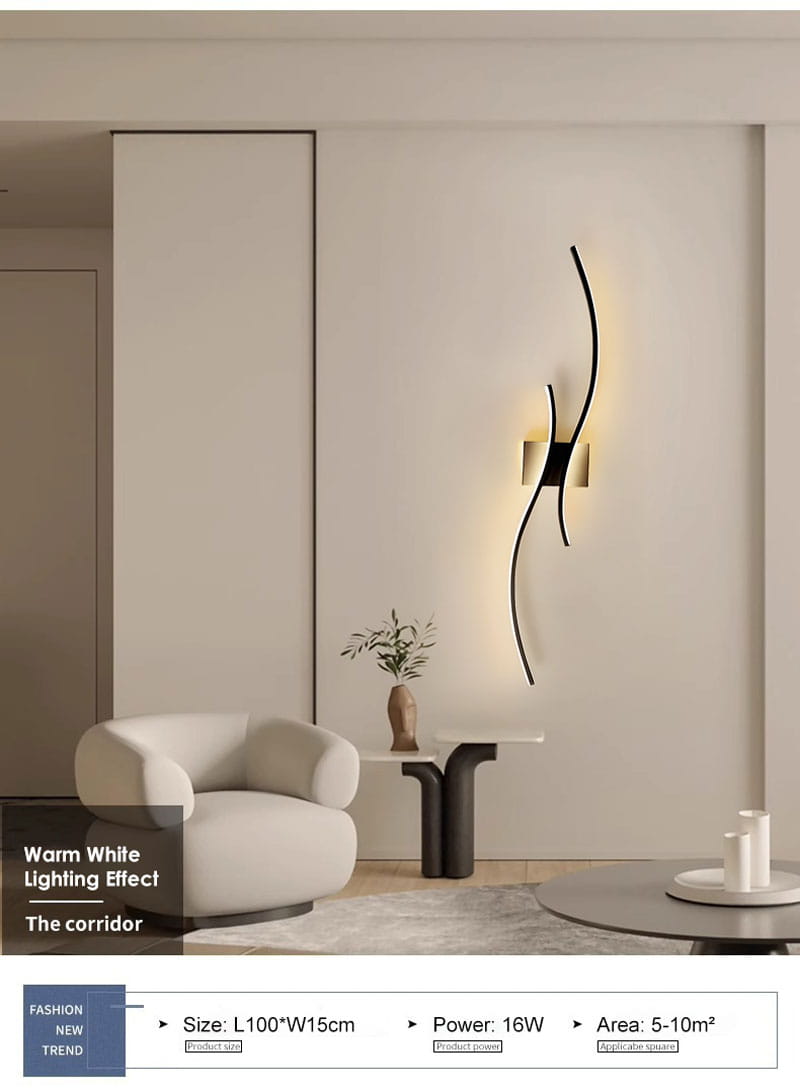 Indoor LED Wall Lamps for Corridor Bedroom Aluminum LED Wall Sconce Wall Lighting Fixtures for TV Background AC85-265V