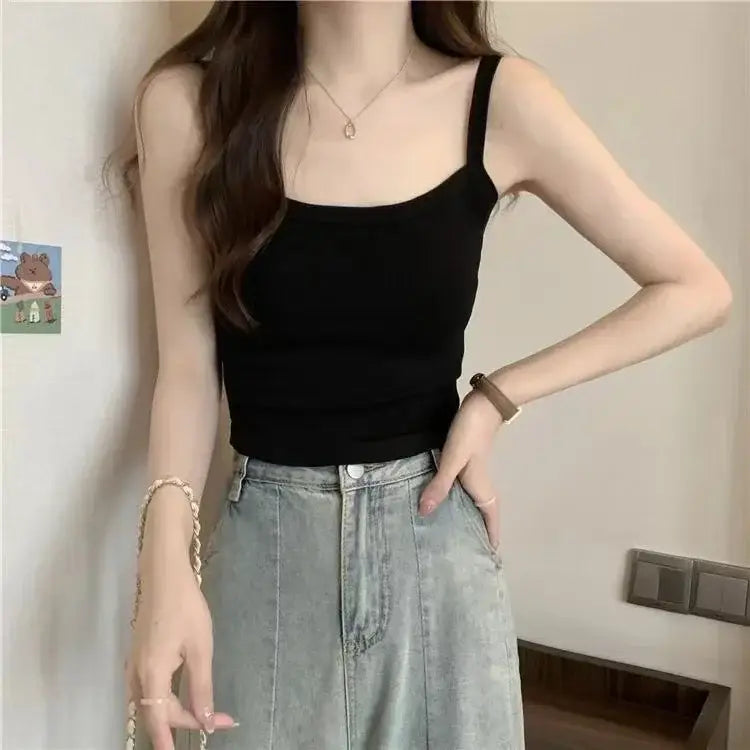 Crop Top Women Sexy Sleeveless Tops Fashion Female Underwear Lady’s Camisole Girl Basic T-shirt Vest Lingerie Bras Tube