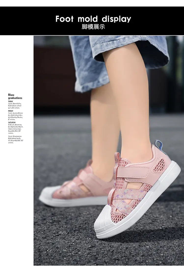 Beautiful Shoe’s Summer Girls Casual Shoes Light Mesh Breathable Sneakers Children Autumn Tenis Cute Female Sport