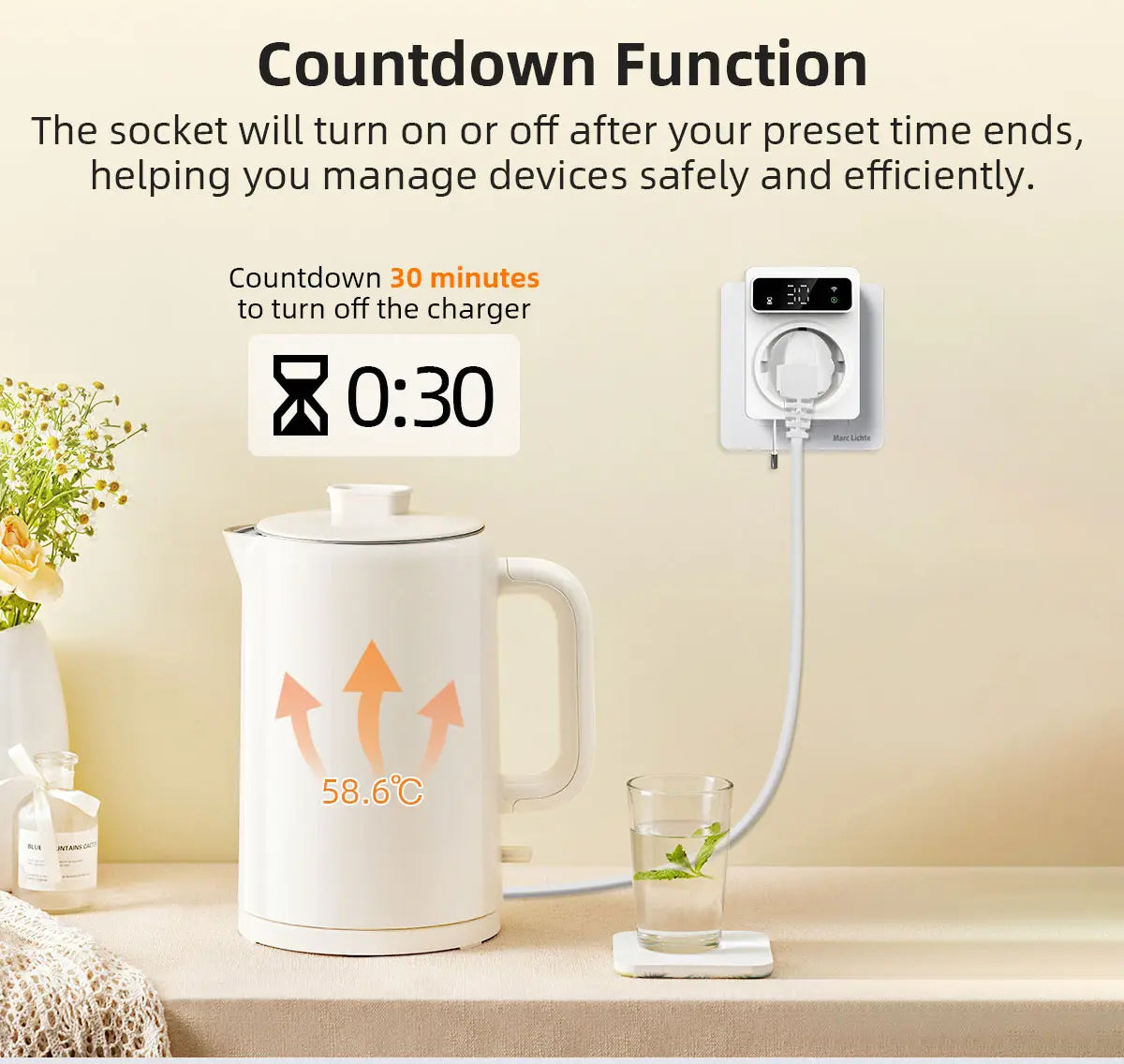 Tuya Wifi Digital Thermostat Socket 16A Precision Plug Remote Temperature Controller Timer Switch Cooling Heating 3M