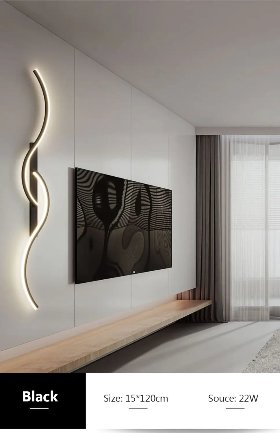 Modern LED Wall Lamp Minimalist Led Light Bedroom Bedside Long Strip Wall Sconces Living Room Home Indoor Lighting