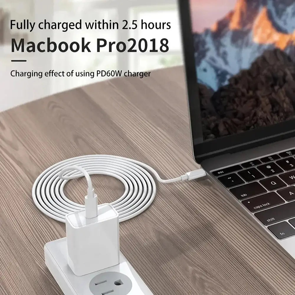 PD 60W USB C to USB Type C Cable Fast Charge Data Cable For Iphone 15 15Pro Huawei Samsung Xiaomi Data Line Black White