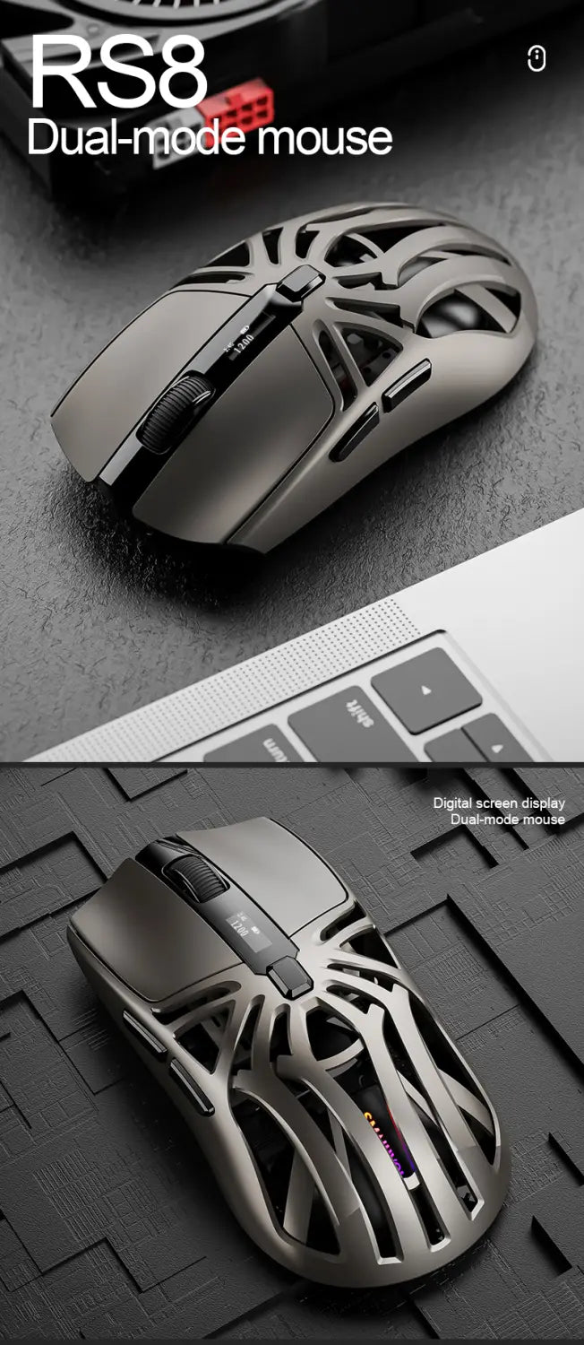 SmailWolf RS8 Bluetooth wireless 2.4g gaming mouse triple-mode lightweight e-sports gaming 1K return rate 10000DPI