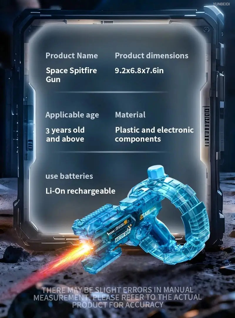 Electric Water Gun Automatic Water Blaster with LED Lights High Pressure Long Range Summer Beach Pool Outdoor Toy for