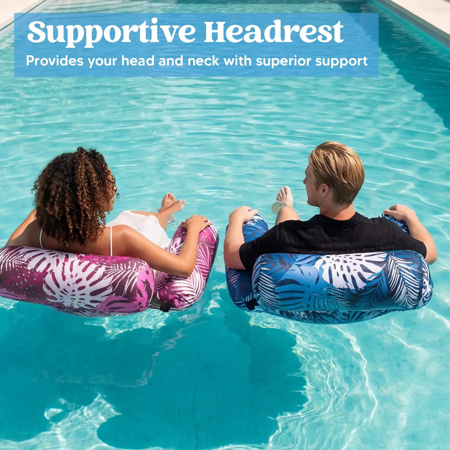1-Pack SYNCFUN Heavy-Duty Inflatable Pool Chairs & Noodles – Blow-Up Lounge for Adults Lake Beach Backyard Parties