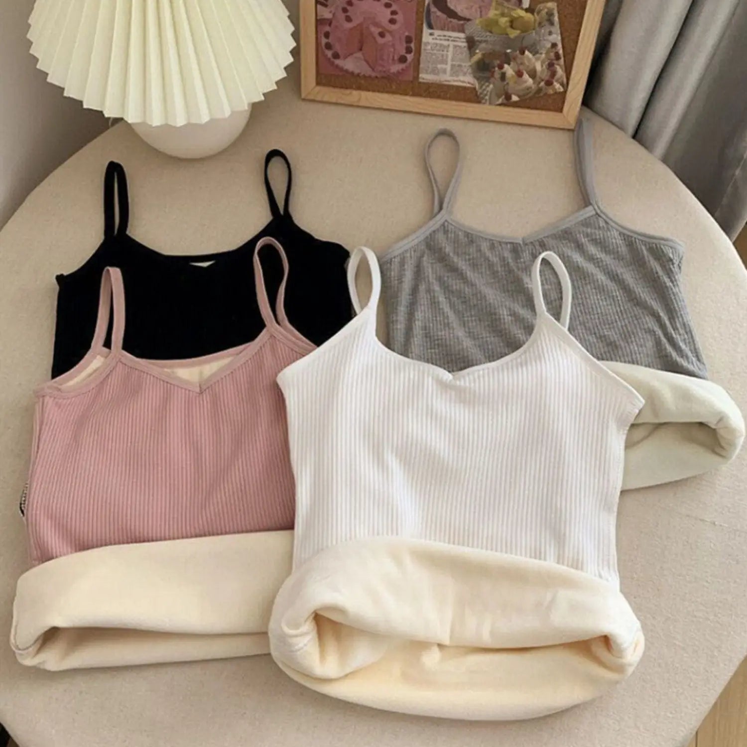 T-shirt Sleeveless Tops Women Winter Warm Underwear Solid Color Thermal Casual Nightwear Sexy Elasticity Female Thin