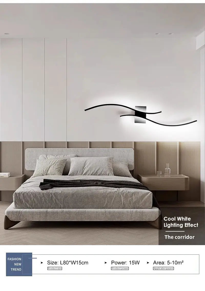 Indoor LED Wall Lamps for Corridor Bedroom Aluminum LED Wall Sconce Wall Lighting Fixtures for TV Background AC85-265V