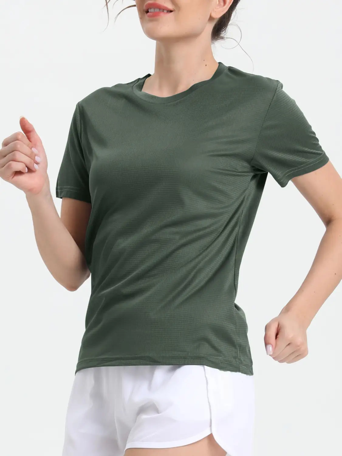 Women’s Solid Color Ultralight Quick Dry Sport T-Shirt,Breathable Lightweight,Running Gym Compression Shirt