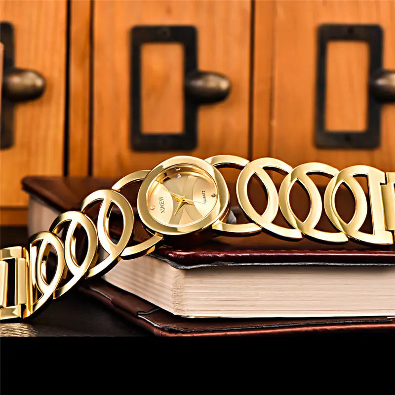 Montre Luxury Brand Lady Gold Watches Full Stainless Steel Magic Women Bracelet Zegarki Damskie Znanych Marek Montre
