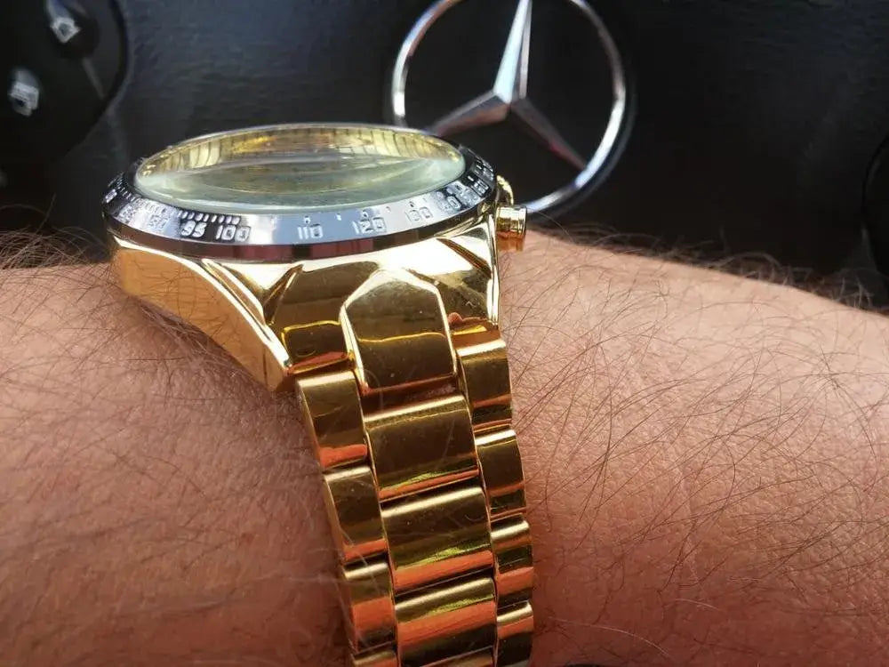 Montre Winner Mechanical Sport Design Bezel Golden Watch Mens Watches Top Brand Luxury Montre Homme Clock Men Automatic