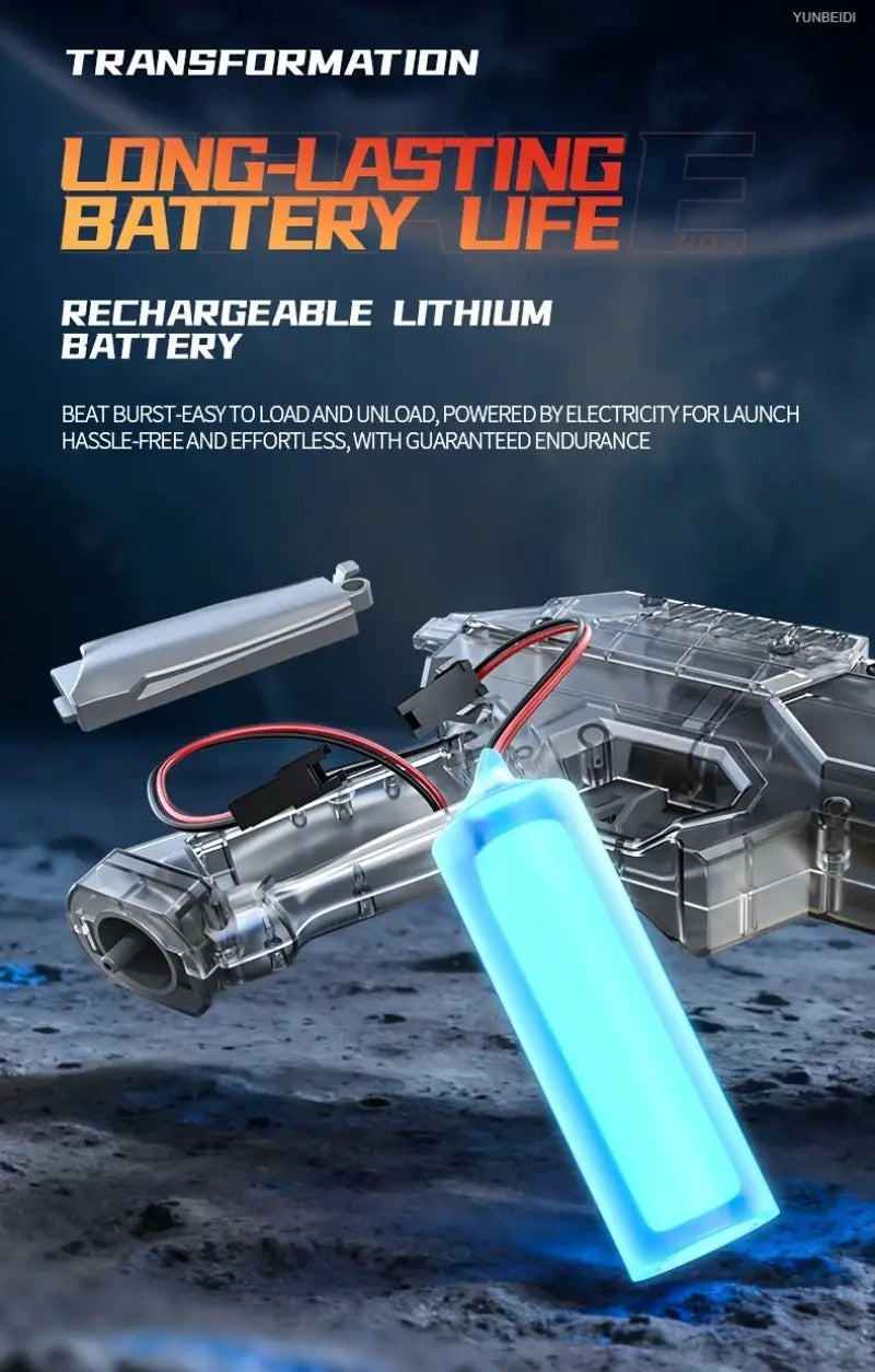 Electric Water Gun Automatic Water Blaster with LED Lights High Pressure Long Range Summer Beach Pool Outdoor Toy for