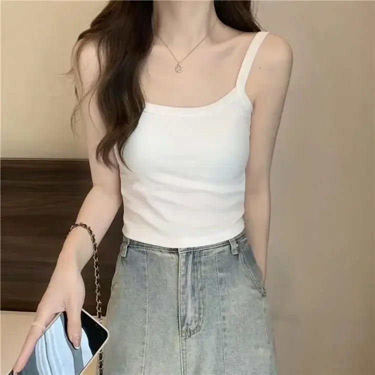 Crop Top Women Sexy Sleeveless Tops Fashion Female Underwear Lady’s Camisole Girl Basic T-shirt Vest Lingerie Bras Tube