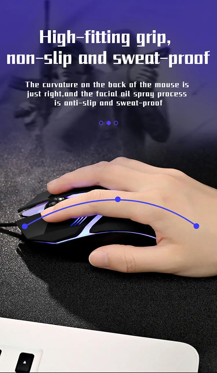 20251 PC ITLY M01 Sports LED Luminous Backlit USB Wired Gaming Mouse for Desktop PC Laptop Office Computer Gaming Mouse