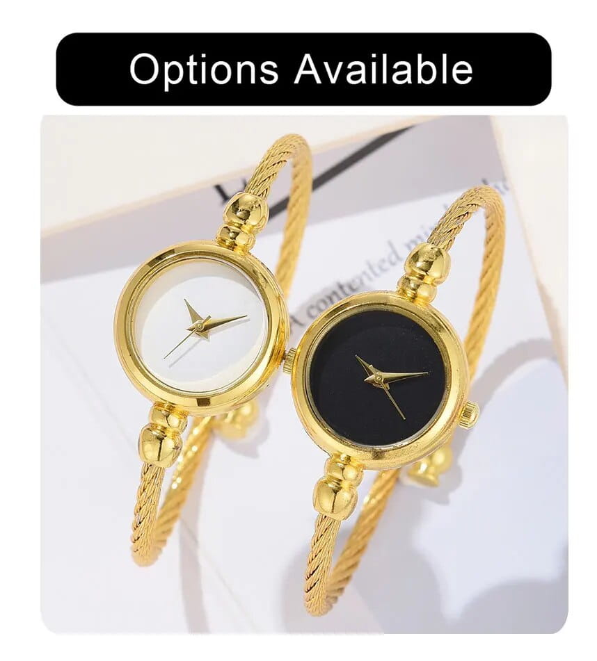 Montre 2PCS Fashion Luxury Women’s Watch Gold Fine Strap Ladies Watch For Bracelet Montre Femme Female Wrist Watch