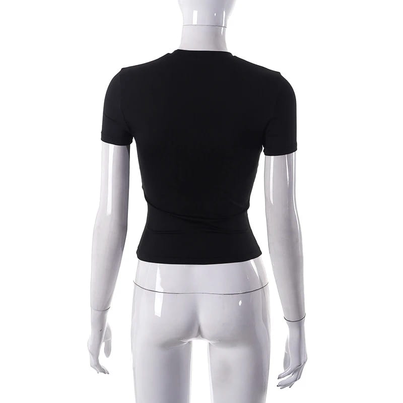Spring Summer New Short Sleeve T-Shirt Women Solid Simple Casual Soft All-Match Hot Basic Crop Tops Tees Summer Fashion