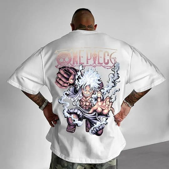 ONE PIECE Japanese Anime Men’s T-shirt Monkey D. Luffy Summer Cotton Boy Children’s Parent-child Clothing Harajuku