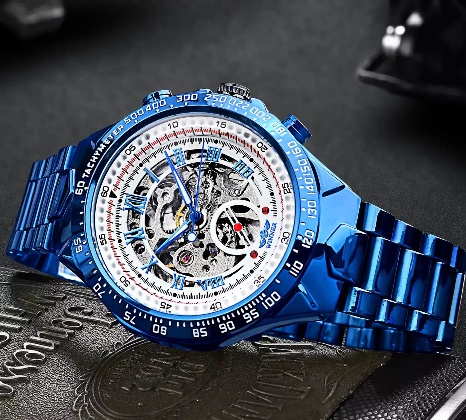 Montre Winner Mechanical Sport Design Bezel Golden Watch Mens Watches Top Brand Luxury Montre Homme Clock Men Automatic
