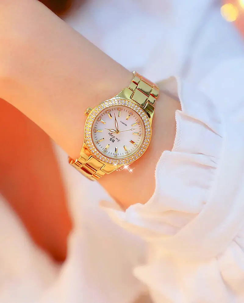 Montre Women Wrist Watches For Ladies Dress Gold Watch Crystal Diamond Women Watches Stainless Steel Silver Clock