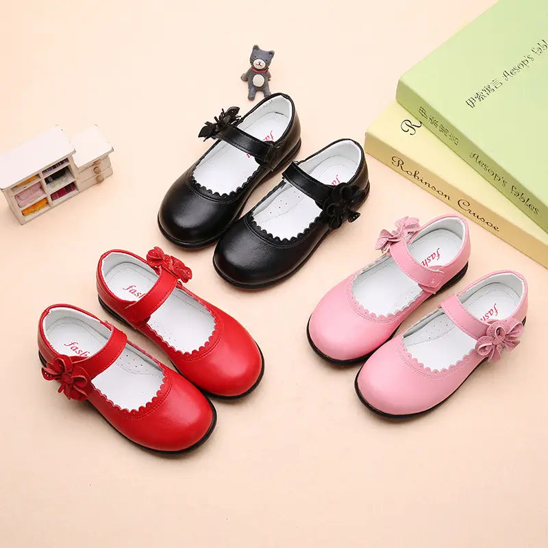 Beautiful Shoe’s Girls Shoes PU Leather Spring Autumn Kids Shoes for Girl Children Princess School Shoes Flower