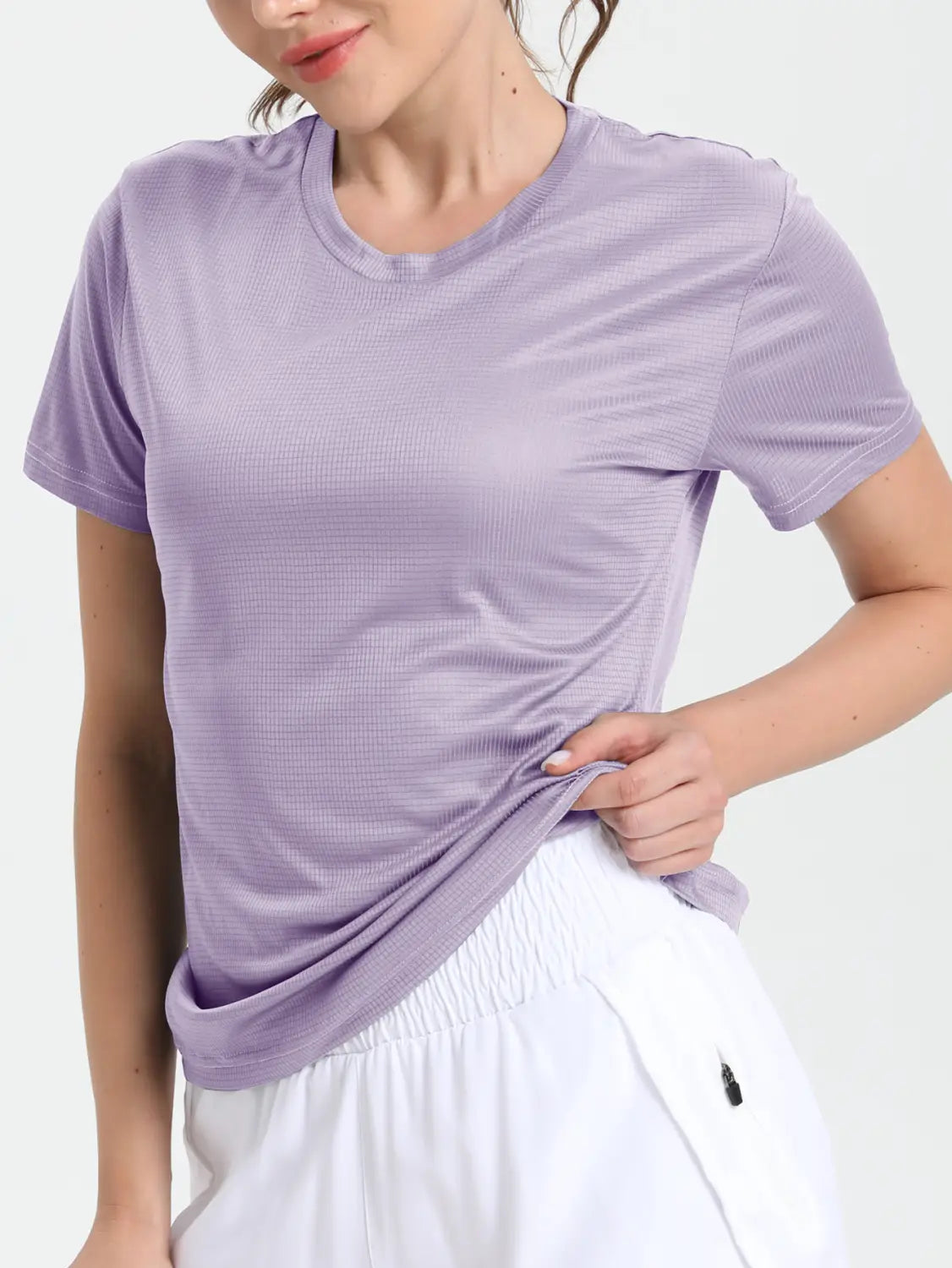 Women’s Solid Color Ultralight Quick Dry Sport T-Shirt,Breathable Lightweight,Running Gym Compression Shirt