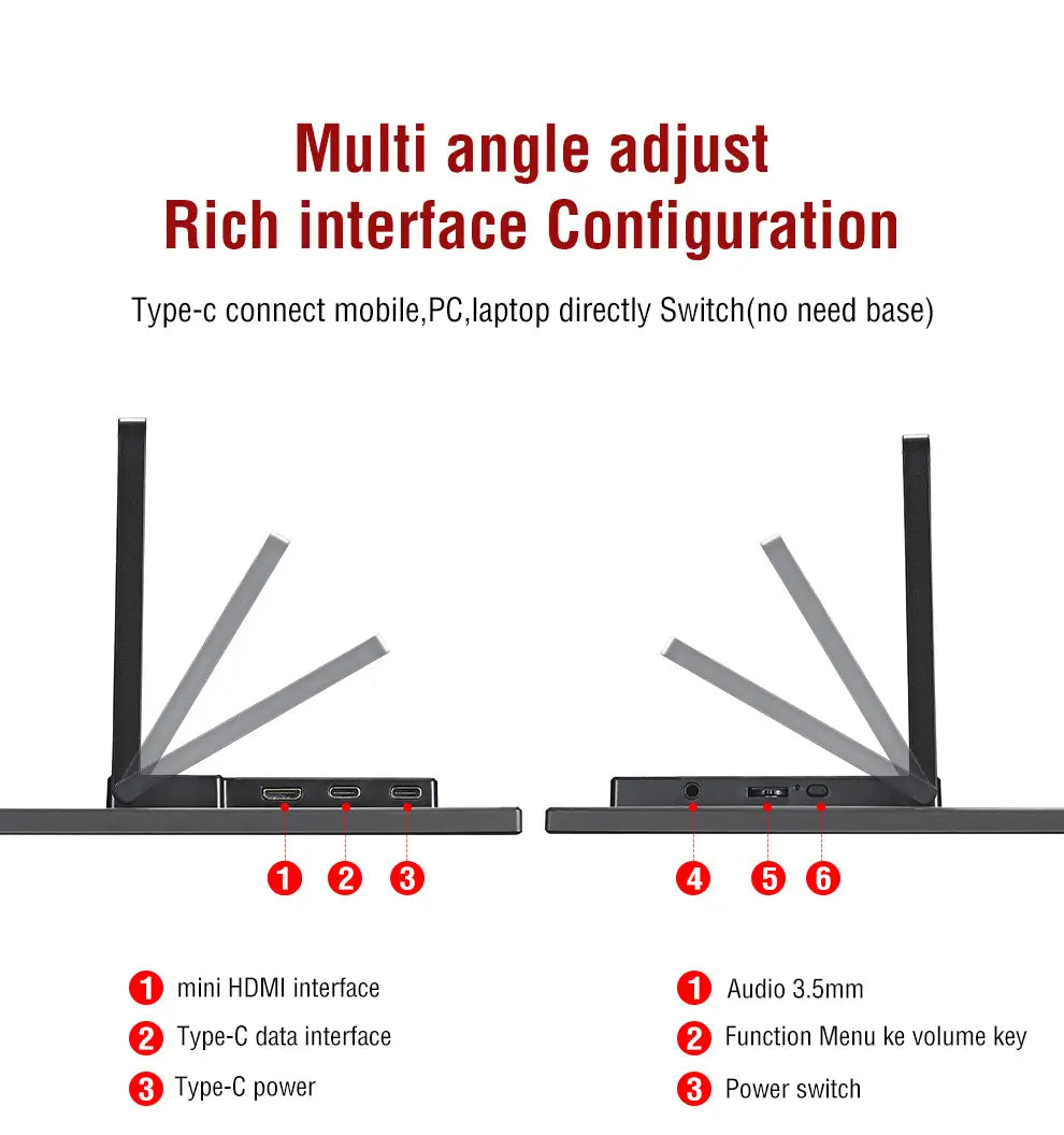 14 Inch Portable Touch Monitor Non-touch optional 16:10 400cd/m2 Gaming Computer Expand Display For XBox PS4/5 Switch