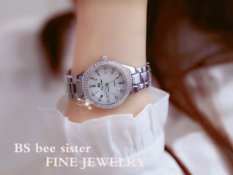 Montre Women Wrist Watches For Ladies Dress Gold Watch Crystal Diamond Women Watches Stainless Steel Silver Clock