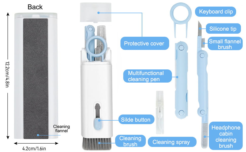 7-in-1 Computer Keyboard Cleaner Brush Kit Earphone Cleaning Pen For Headset Keyboard Cleaning Tools Cleaner Keycap