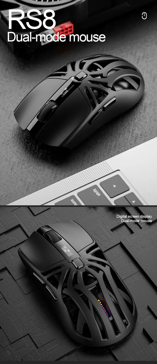 SmailWolf RS8 Bluetooth wireless 2.4g gaming mouse triple-mode lightweight e-sports gaming 1K return rate 10000DPI