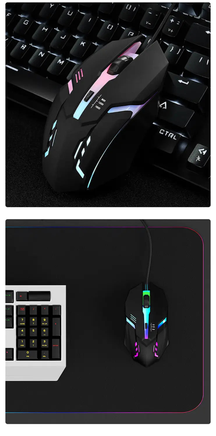 20251 PC ITLY M01 Sports LED Luminous Backlit USB Wired Gaming Mouse for Desktop PC Laptop Office Computer Gaming Mouse