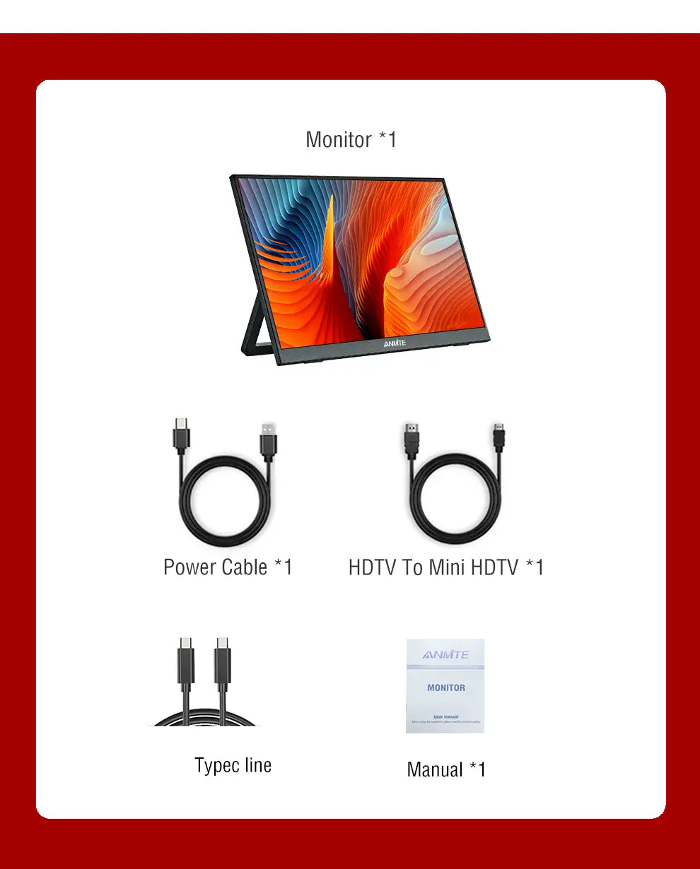 14 Inch Portable Touch Monitor Non-touch optional 16:10 400cd/m2 Gaming Computer Expand Display For XBox PS4/5 Switch