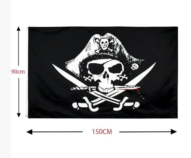 One Piece 90*150CM Polyester Pirate Monkey D.Luffy Skull Flag One Piece straw hat pirates Trumpet banner flag