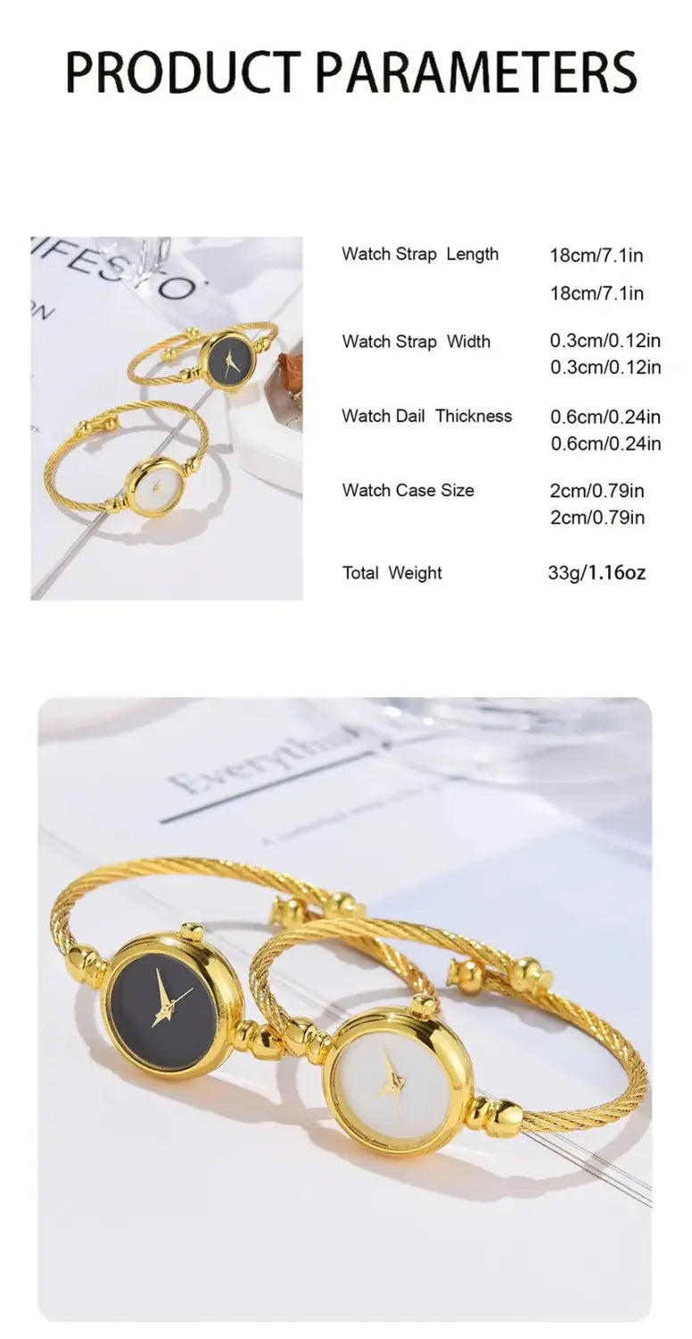 Montre 2PCS Fashion Luxury Women’s Watch Gold Fine Strap Ladies Watch For Bracelet Montre Femme Female Wrist Watch