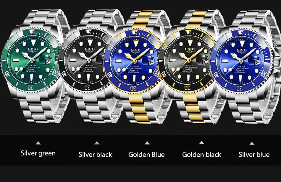 Montre LIGE Watch For Men Top Brand Luxury Fashion Men Watch Casual Business Waterproof Chronograph Quartz Wristwatches