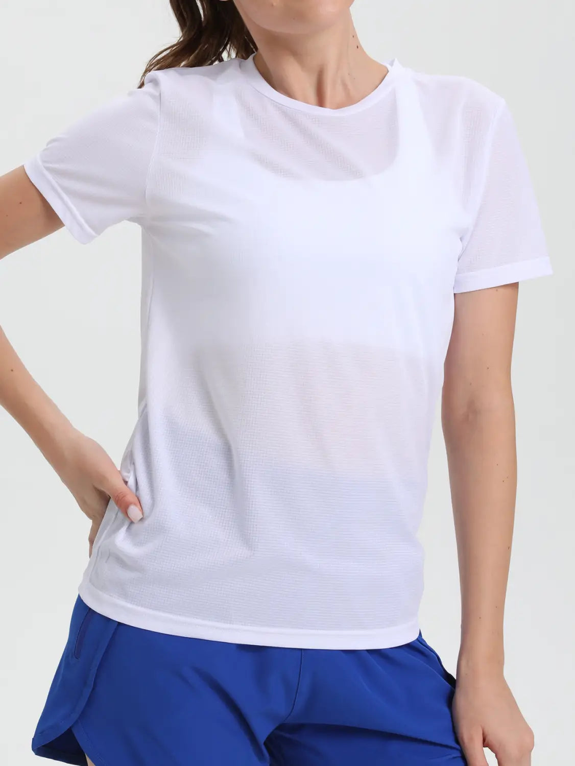 Women’s Solid Color Ultralight Quick Dry Sport T-Shirt,Breathable Lightweight,Running Gym Compression Shirt