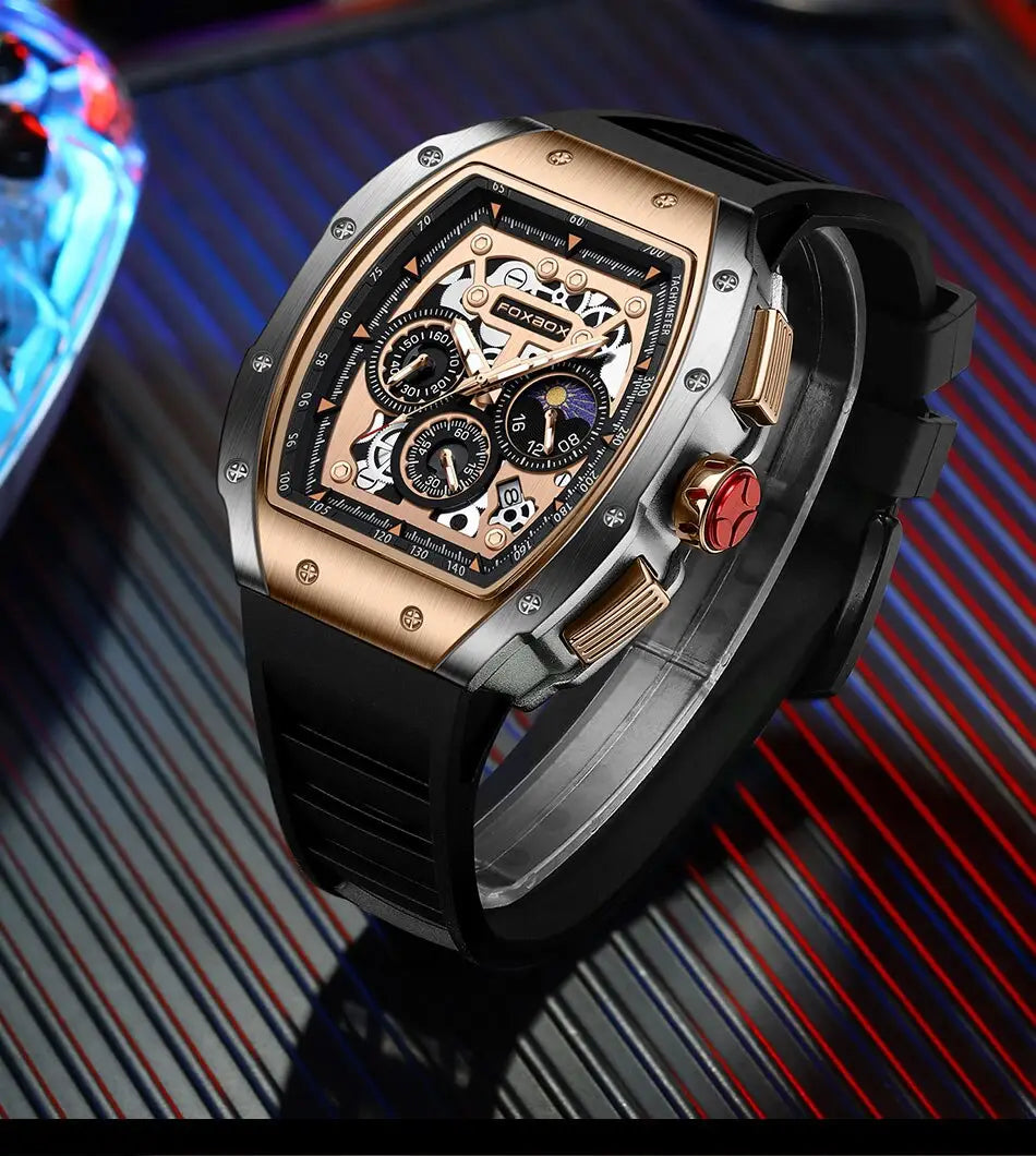 Montre Waterproof Luminous Quartz Sport Watch with Comfortable Silicone Band