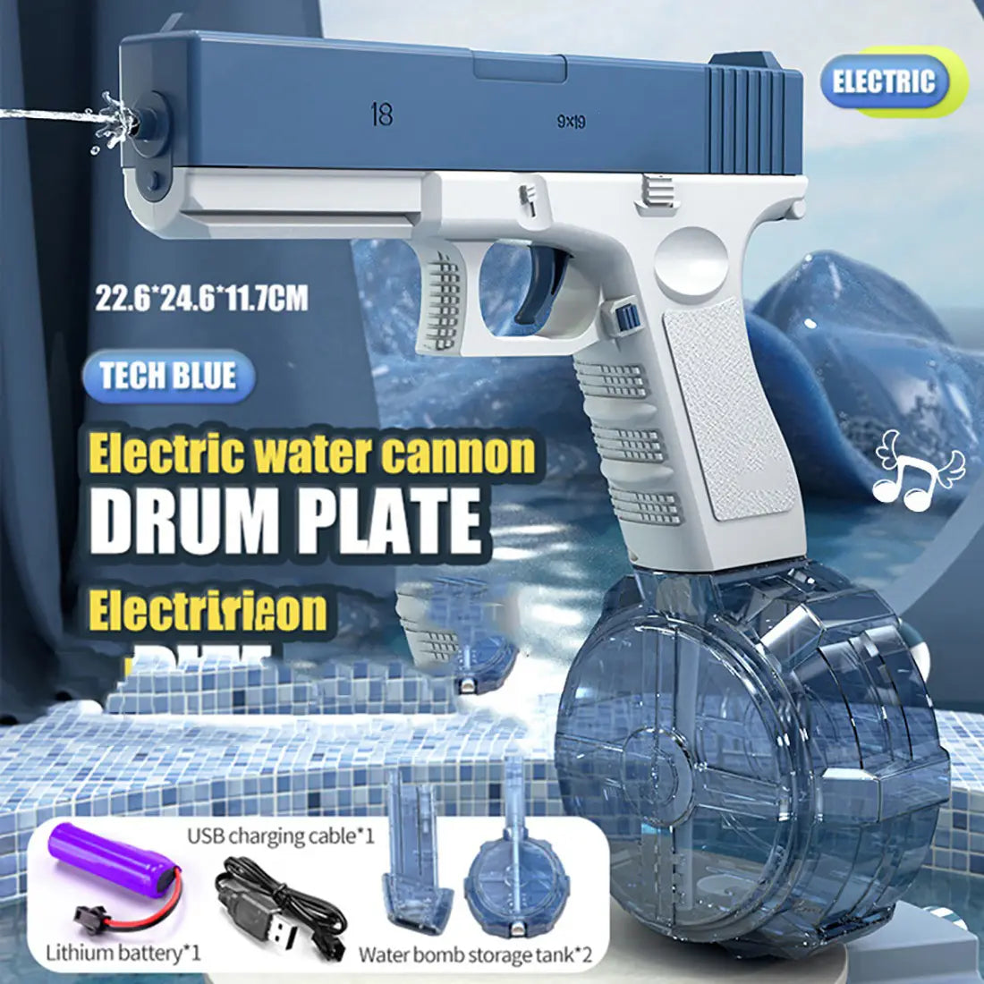 Electric Water Gun Water Spray Toys Bursts Children’s High-pressure Strong Charging Energy Water Automatic Children’s