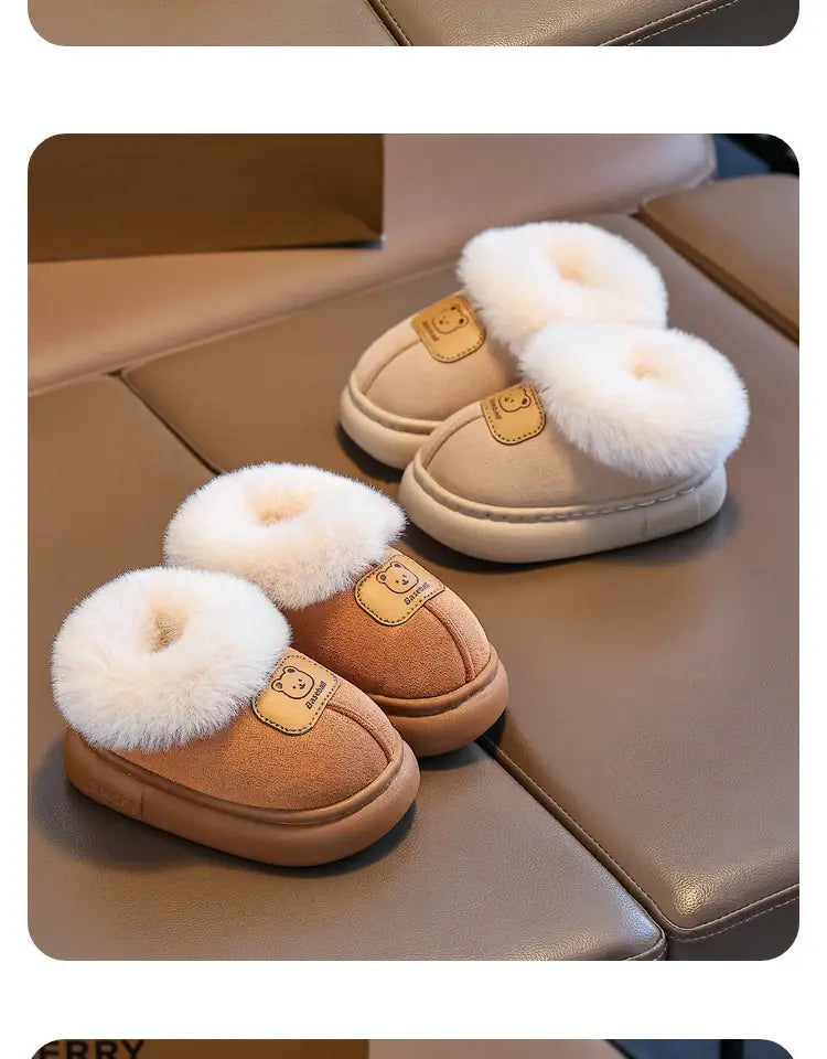 Beautiful Shoe’s Cute Cartoon Winter Boots For Children Boy’s Girl’s Plush Boots Thick Warm Velvet Faux Fur Snow Boot