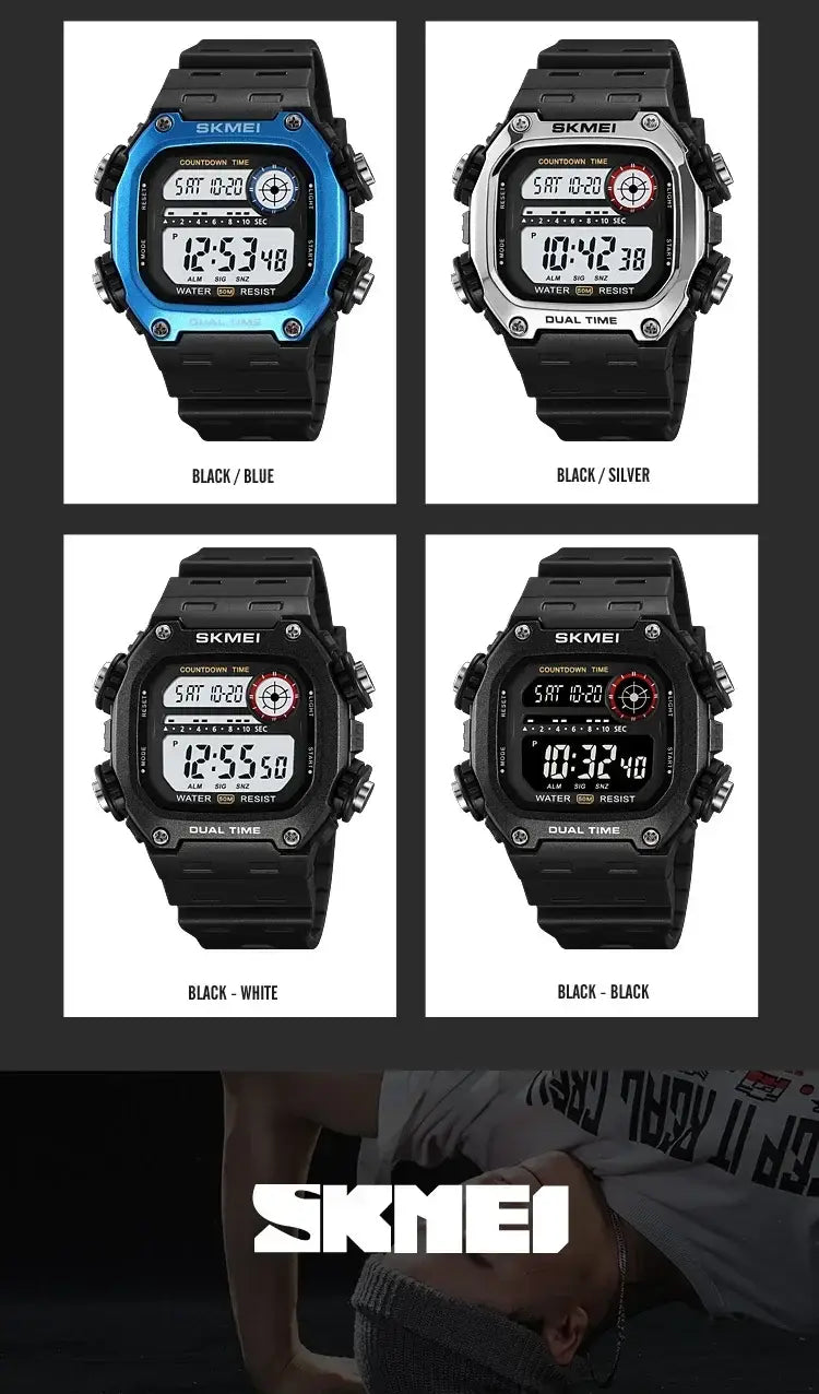 SKMEI 2126 Digital Sports Watch 50m Waterproof Countdown Alarm