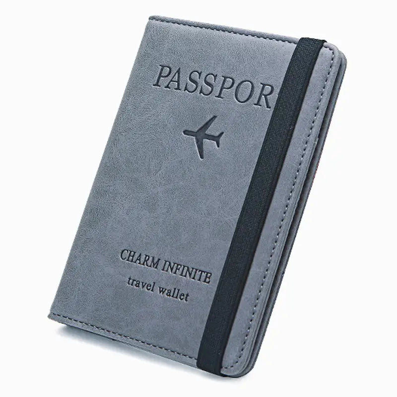 Unisex PU Leather Passport Holder - RFID Blocking Travel Wallet for Credit/ID Cards & Tickets (Men & Women)