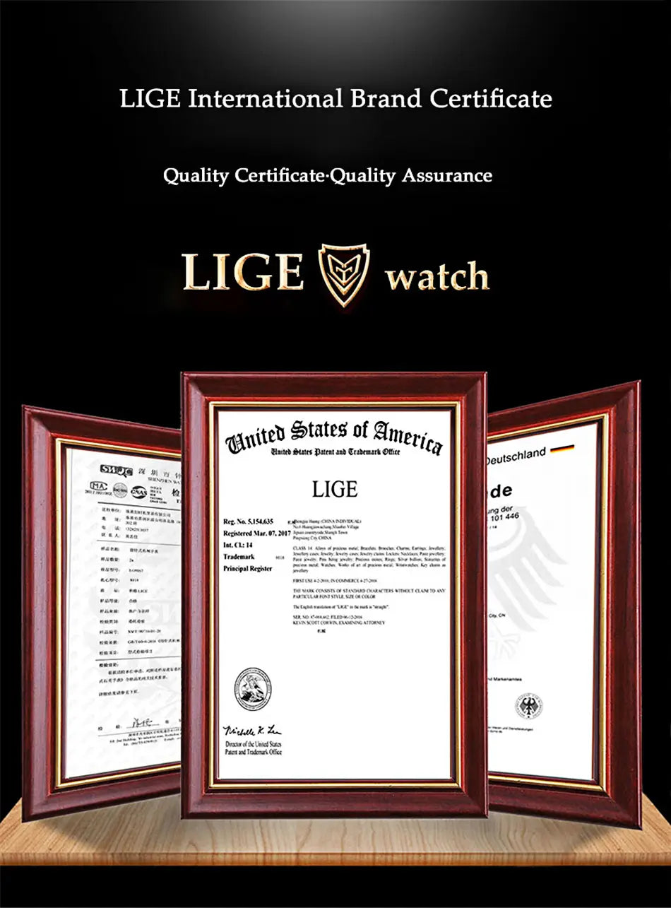 Montre LIGE Watch For Men Top Brand Luxury Fashion Men Watch Casual Business Waterproof Chronograph Quartz Wristwatches