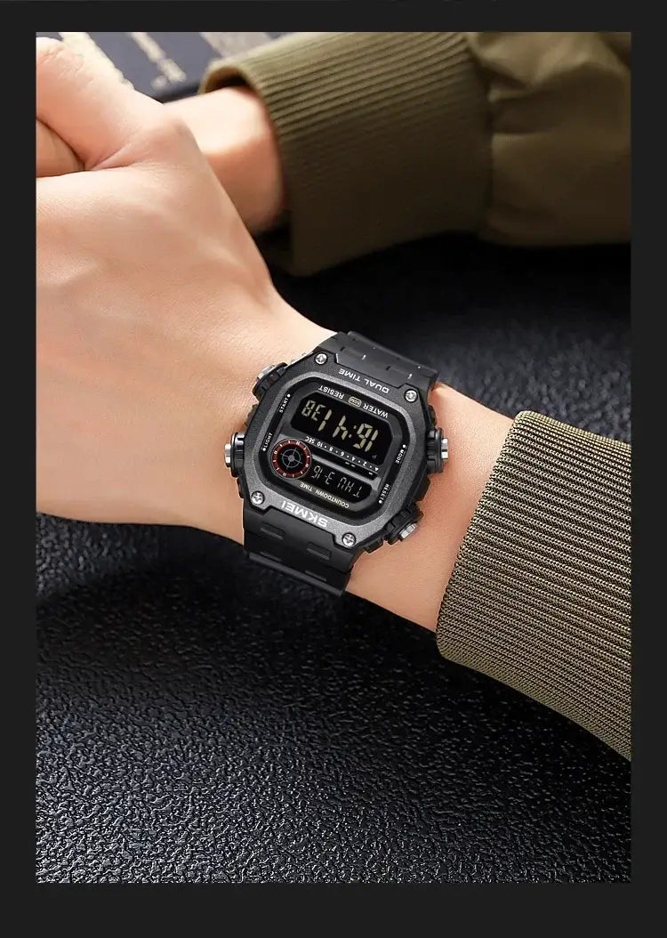 SKMEI 2126 Digital Sports Watch 50m Waterproof Countdown Alarm