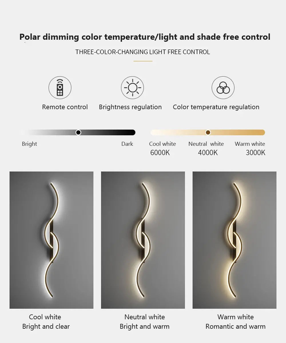 Modern LED Wall Lamp Minimalist Led Light Bedroom Bedside Long Strip Wall Sconces Living Room Home Indoor Lighting