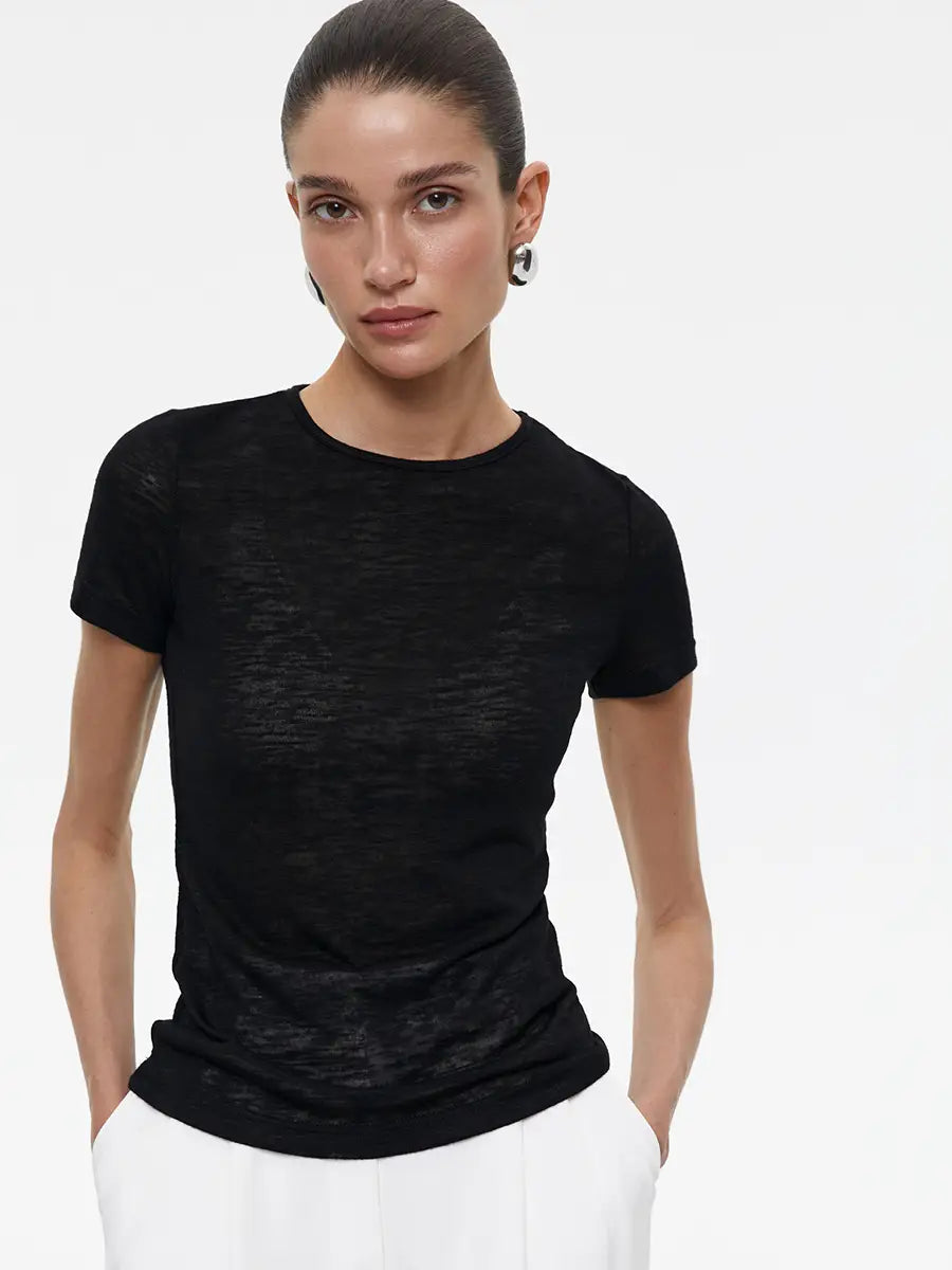 Hirsionsan 2025 Basic soft T Shirts Women Summer autumn Long Sleeves Loose Bottom Tees Ladies Casual Knitted Soft Woman